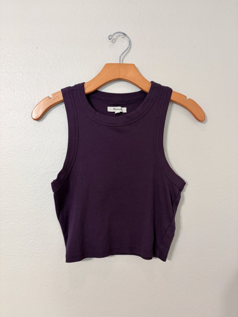Madewell Plum Supima Rib Crop Tank